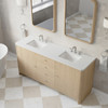 Gracyn 72" Double Vanity, Coastal Driftwood, w/ 3 CM White Zeus Quartz Widespread Top
