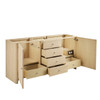 Gracyn 72" Double Vanity, Coastal Driftwood, w/ 3 CM White Zeus Quartz Widespread Top