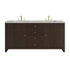 Gracyn 72" Double Vanity, Sable, w/ 3 CM Victorian Silver Silestone Top w/ FreePower Wireless Charger