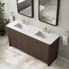 Gracyn 72" Double Vanity, Sable, w/ 3 CM White Zeus Quartz Widespread Top