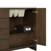 Gracyn 72" Double Vanity, Sable, w/ 3 CM White Zeus Quartz Widespread Top