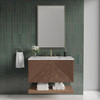 Marcello 36" Single Vanity, Chestnut w/ 3 CM Eternal Jasmine Pearl Top