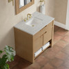 Solene 36" Single Vanity, Seaside Oak, w/ 3 CM Eternal Jasmine Pearl Quartz Top