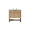 Solene 36" Single Vanity, Seaside Oak, w/ 3 CM Ethereal Noctis Quartz Top