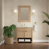 Solene 36" Single Vanity, Seaside Oak, w/ 3 CM Ethereal Noctis Quartz Top
