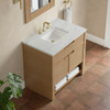 Solene 36" Single Vanity, Seaside Oak, w/ 3 CM Ethereal Noctis Quartz Top