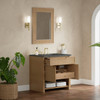 Solene 36" Single Vanity, Seaside Oak, w/ 3 CM Parisien Bleu Quartz Top