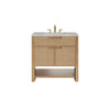 Solene 36" Single Vanity, Seaside Oak, w/ 3 CM Victorian Silver Quartz Top