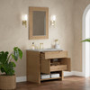 Solene 36" Single Vanity, Seaside Oak, w/ 3 CM Victorian Silver Quartz Top