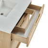 Solene 36" Single Vanity, Seaside Oak, w/ 3 CM Victorian Silver Quartz Top