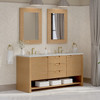 Solene 72" Double Vanity, Seaside Oak, w/ 3 CM Eternal Jasmine Pearl Quartz Top