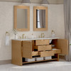 Solene 72" Double Vanity, Seaside Oak, w/ 3 CM Eternal Jasmine Pearl Quartz Top