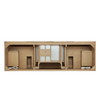 Solene 72" Double Vanity, Seaside Oak, w/ 3 CM Eternal Jasmine Pearl Quartz Top