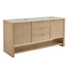 Solene 72" Double Vanity, Seaside Oak, w/ 3 CM Eternal Jasmine Pearl Quartz Top