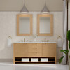Solene 72" Double Vanity, Seaside Oak, w/ 3 CM Ethereal Noctis Quartz Top