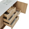 Solene 72" Double Vanity, Seaside Oak, w/ 3 CM Parisien Bleu Quartz Top
