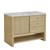 Marigot 48" Single Vanity, Sunwashed Oak w/ 3 CM Carrara White Marble Top
