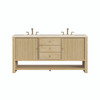 Marigot 72" Double Vanity, Sunwashed Oak w/ 3 CM Eternal Marfil Silestone Top