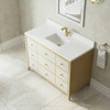 Celeste 48" Single Vanity, Sunwashed Oak with Embossed Shagreen w/ Single Hole 3 CM White Zeus Silestone Top & Backsplash