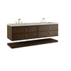 Allamari 72" Double Vanity, Sable w/ 3 CM Siberian Silestone Top w/FreePower Wireless Charger