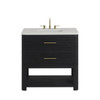 Lucian 36" Single Vanity, Carbon Oak w/ 3 CM White Zeus Silestone Widespread Top