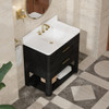 Lucian 36" Single Vanity, Carbon Oak w/ 3 CM White Zeus Silestone Widespread Top