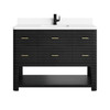 Lucian 48" Single Vanity, Pebble Oak w/ 3 CM White Zeus Silestone Top
