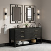 Lucian 72" Double Vanity, Carbon Oak, w/ 3 CM Phantome Eclos Widespread Top
