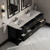 Lucian 72" Double Vanity, Carbon Oak, w/ 3 CM Siberian Silestone Widespread Top