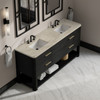 Lucian 72" Double Vanity, Carbon Oak, w/ 3 CM Tajnar Eclos Widespread Top