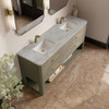 Lucian 72" Double Vanity, Pebble Oak w/ 3 CM Victorian Silver Silestone Top