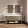 Lucian 72" Double Vanity, Pebble Oak w/ 3 CM White Zeus Silestone Top