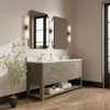 Lucian 72" Double Vanity, Pebble Oak w/ 3 CM White Zeus Silestone Top