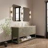 Lucian 72" Double Vanity, Pebble Oak, w/ 3 CM Tajnar Eclos Top w/FreePower Wireless Charger
