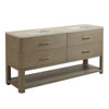 Lucian 72" Double Vanity, Pebble Oak, w/ 3 CM Tajnar Eclos Top w/FreePower Wireless Charger