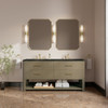 Lucian 72" Double Vanity, Pebble Oak, w/ 3 CM Phantome Eclos Widespread Top