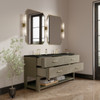 Lucian 72" Double Vanity, Pebble Oak, w/ 3 CM Phantome Eclos Widespread Top