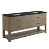 Lucian 72" Double Vanity, Pebble Oak, w/ 3 CM Phantome Eclos Widespread Top