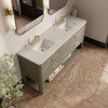 Lucian 72" Double Vanity, Pebble Oak, w/ 3 CM Siberian Silestone Widespread Top