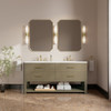 Lucian 72" Double Vanity, Pebble Oak w/ 3 CM White Zeus Silestone Widespread Top
