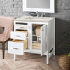 Addison 30" Single Vanity, Glossy White, w/ 3 CM Siberian Silestone Top