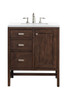 Addison 30" Single Vanity, Mid-Century Acacia w/ 3 CM White Zeus Silestone Top
