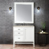 Addison 36" Single Vanity, Glossy White, w/ 3 CM Siberian Silestone Top