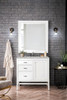 Addison 36" Single Vanity, Glossy White w/ 3 CM Victorian Silver Silestone Top