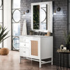 Addison 36" Single Vanity, Glossy White w/ 3 CM Victorian Silver Silestone Top