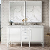 Addison 60" Double Vanity, Glossy White w/ 3 CM Victorian Silver Silestone Top