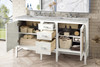 Addison 60" Double Vanity, Glossy White w/ 3 CM Victorian Silver Silestone Top