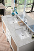 Addison 60" Double Vanity, Glossy White w/ 3 CM Victorian Silver Silestone Top