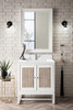 Athens 30" Single Vanity, Glossy White w/ Single Hole 3 CM White Zeus Silestone Top & Backsplash