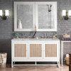 Athens 60" Double Vanity, Glossy White w/ 3 CM Victorian Silver Silestone Top